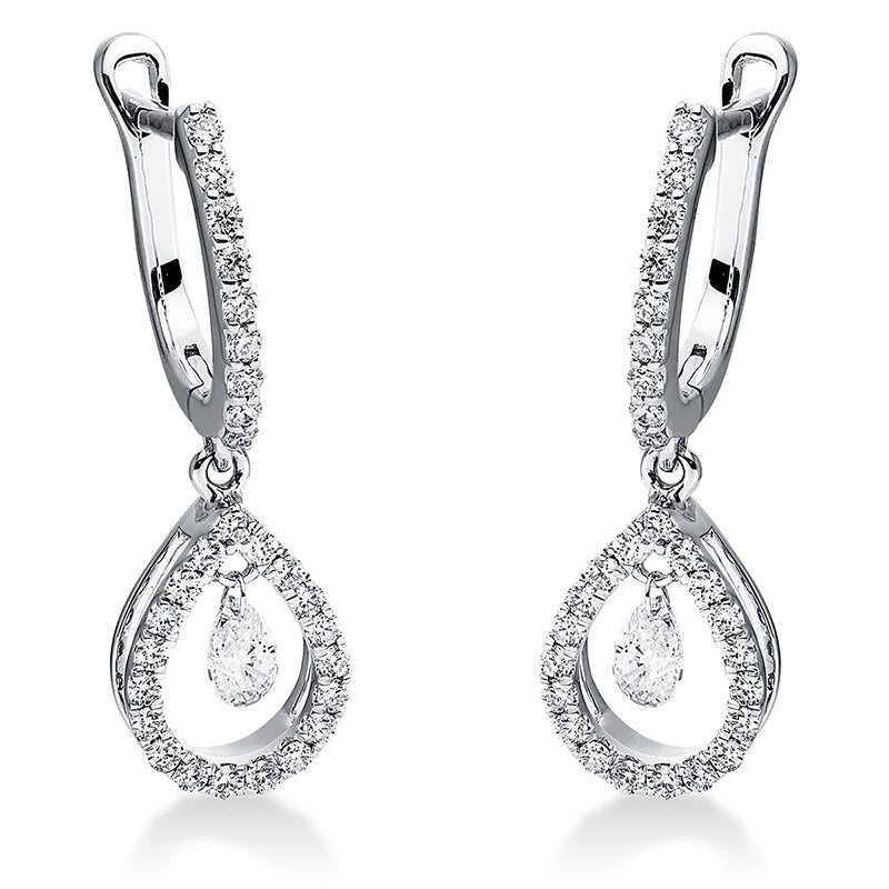 Ohrschmuck    aus 750/-18 Karat Weißgold mit 58 Diamanten 0