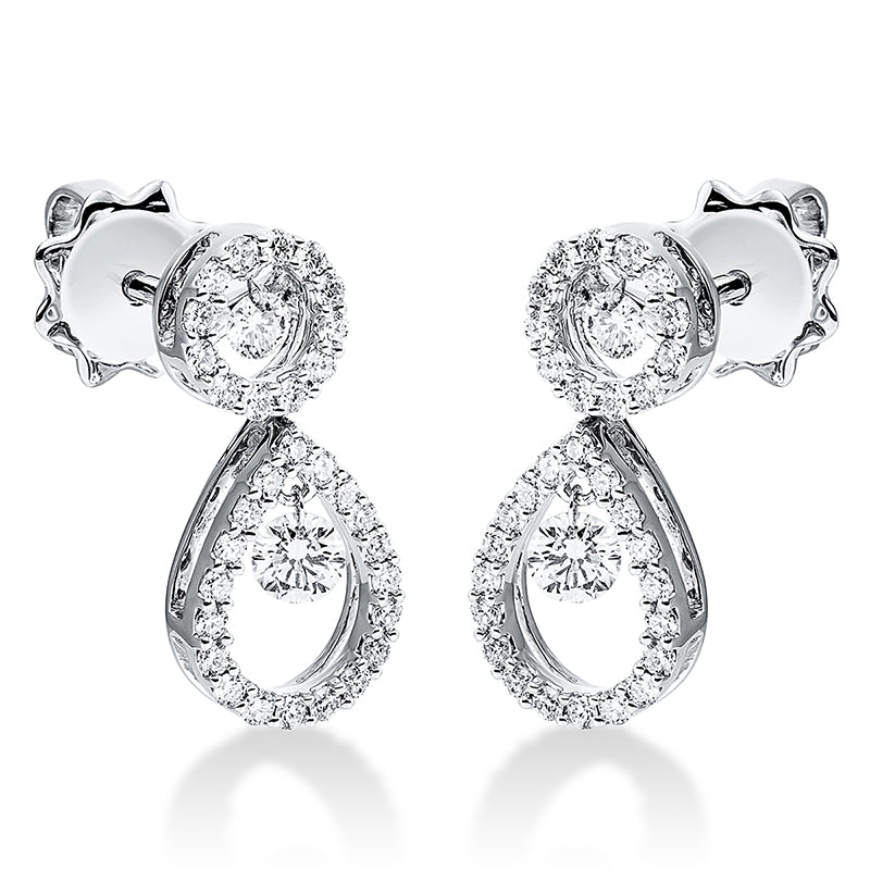 Ohrschmuck    aus 750/-18 Karat Weißgold mit 66 Diamanten 0