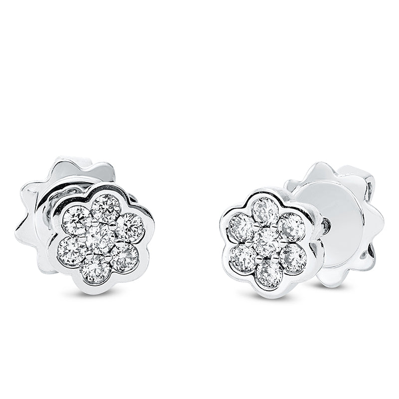 Ohrstecker    aus 750/-18 Karat Weißgold mit 14 Diamanten 0