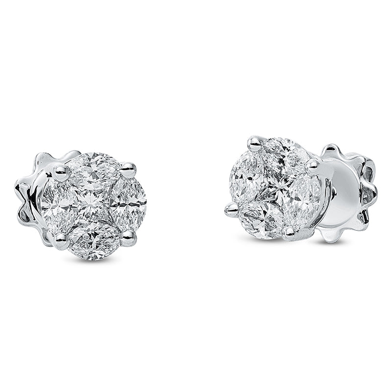 Ohrstecker    aus 750/-18 Karat Weißgold mit 10 Diamanten 1
