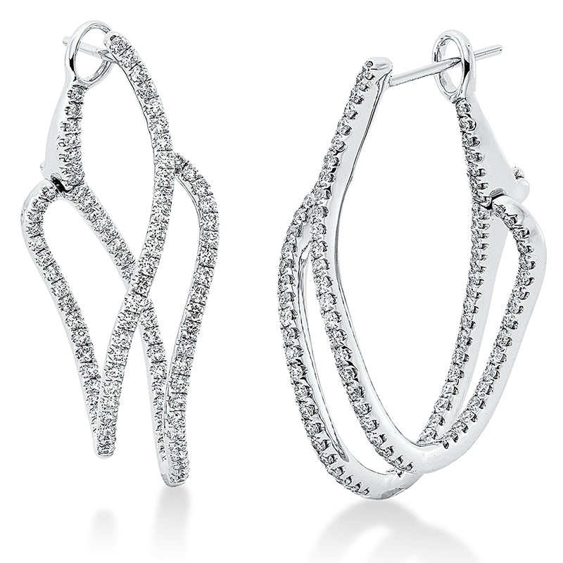 Ohrschmuck    aus 750/-18 Karat Weißgold mit 188 Diamanten 1