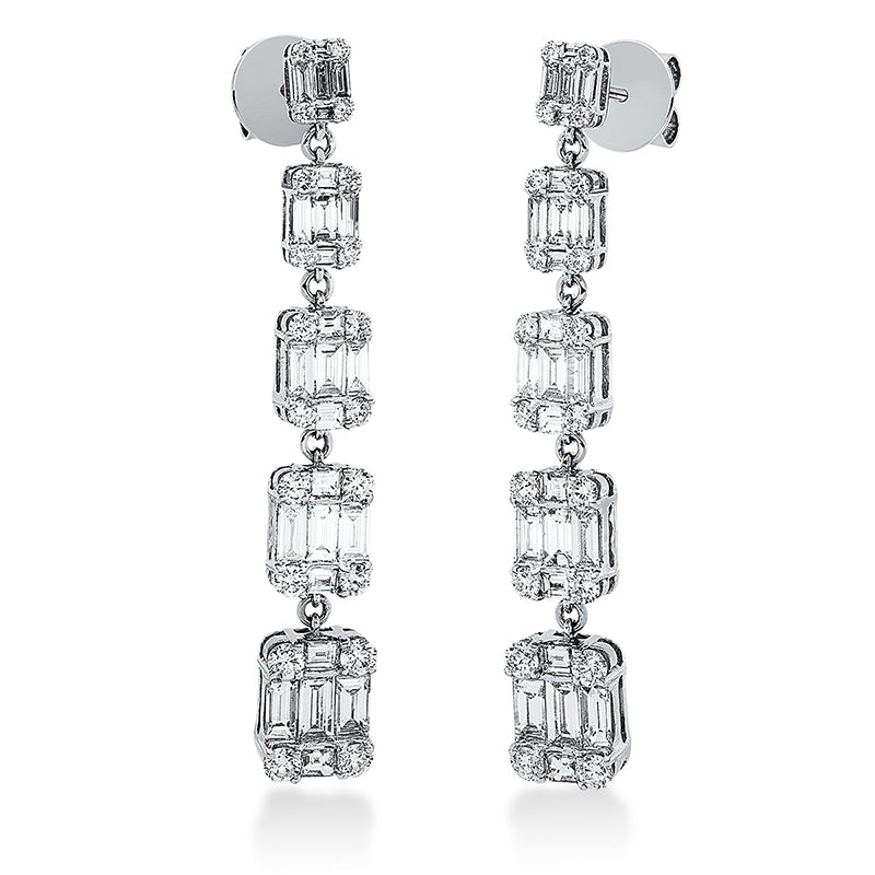 Ohrschmuck    aus 750/-18 Karat Weißgold mit 90 Diamanten 4