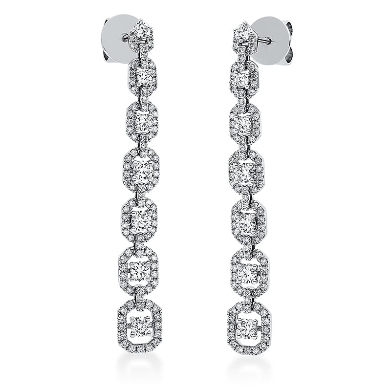 Ohrschmuck    aus 750/-18 Karat Weißgold mit 196 Diamanten 1