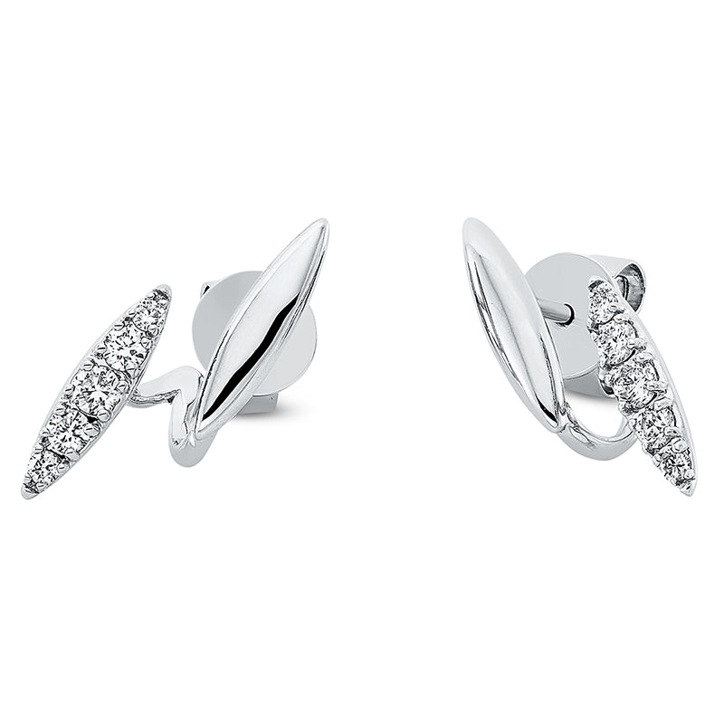 Ohrschmuck    aus 750/-18 Karat Weißgold mit 10 Diamanten 0