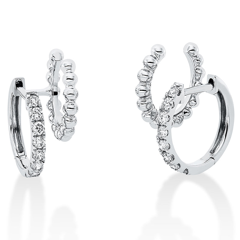 Ohrschmuck    aus 750/-18 Karat Weißgold mit 16 Diamanten 0