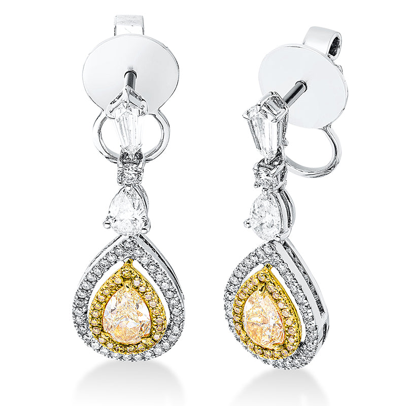 Ohrschmuck    aus 750/-18 Karat Weißgold / Gelbgold mit 116 Diamanten 2
