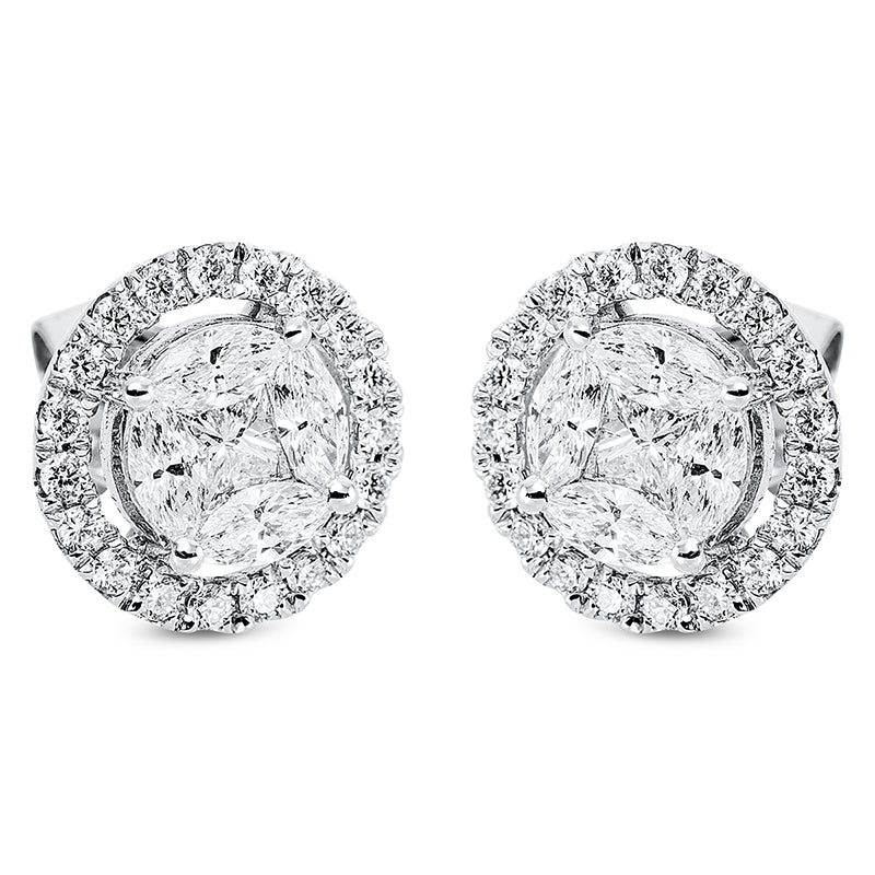 Ohrstecker    aus 750/-18 Karat Weißgold mit 48 Diamanten 1