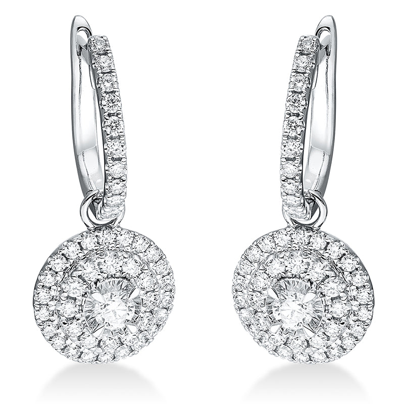 Ohrschmuck    aus 750/-18 Karat Weißgold mit 92 Diamanten 0