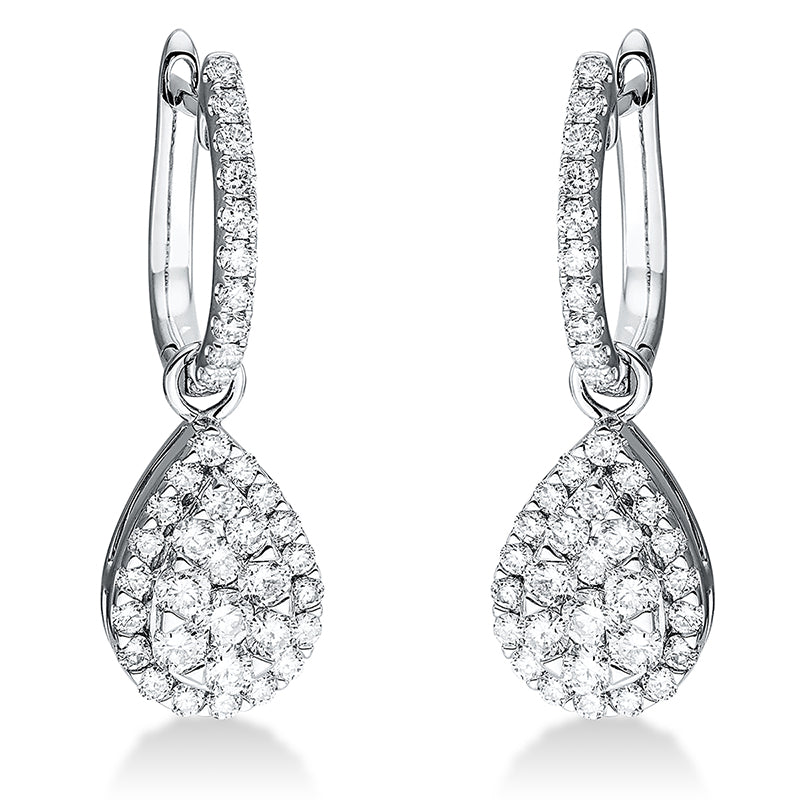 Ohrschmuck    aus 750/-18 Karat Weißgold mit 78 Diamanten 1