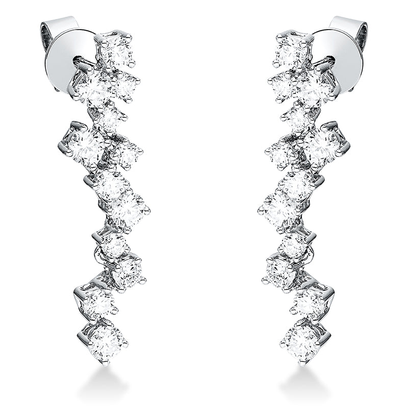 Ohrschmuck    aus 750/-18 Karat Weißgold mit 24 Diamanten 1