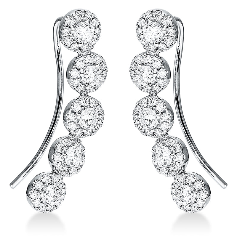 Ohrschmuck    aus 750/-18 Karat Weißgold mit 110 Diamanten 1
