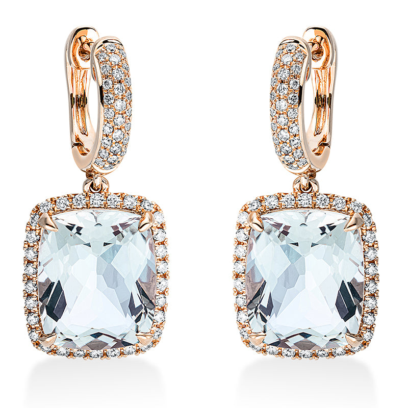 Ohrschmuck mit Amethyst  aus 750/-18 Karat Rotgold mit 116 Diamanten 0