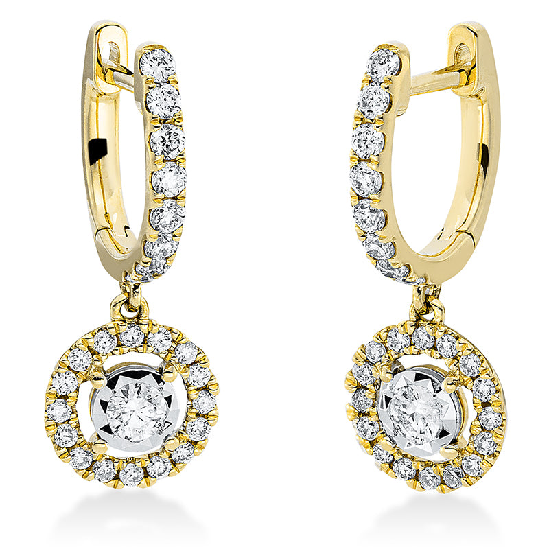 Ohrschmuck    aus 750/-18 Karat Gelbgold / Weißgold mit 52 Diamanten 0