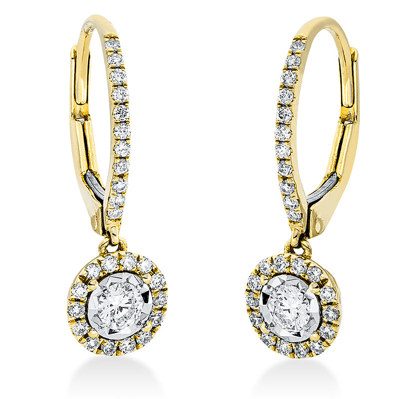 Ohrschmuck    aus 750/-18 Karat Gelbgold / Weißgold mit 54 Diamanten 0