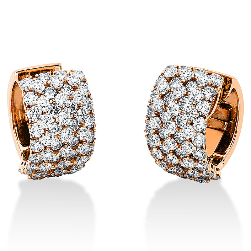 Creolen    aus 750/-18 Karat Rotgold mit 120 Diamanten 8