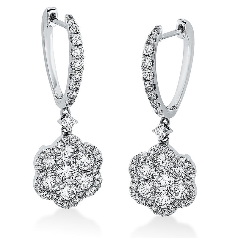 Ohrschmuck    aus 750/-18 Karat Weißgold mit 144 Diamanten 1