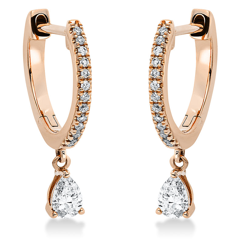 Ohrschmuck    aus 750/-18 Karat Rotgold mit 28 Diamanten 0