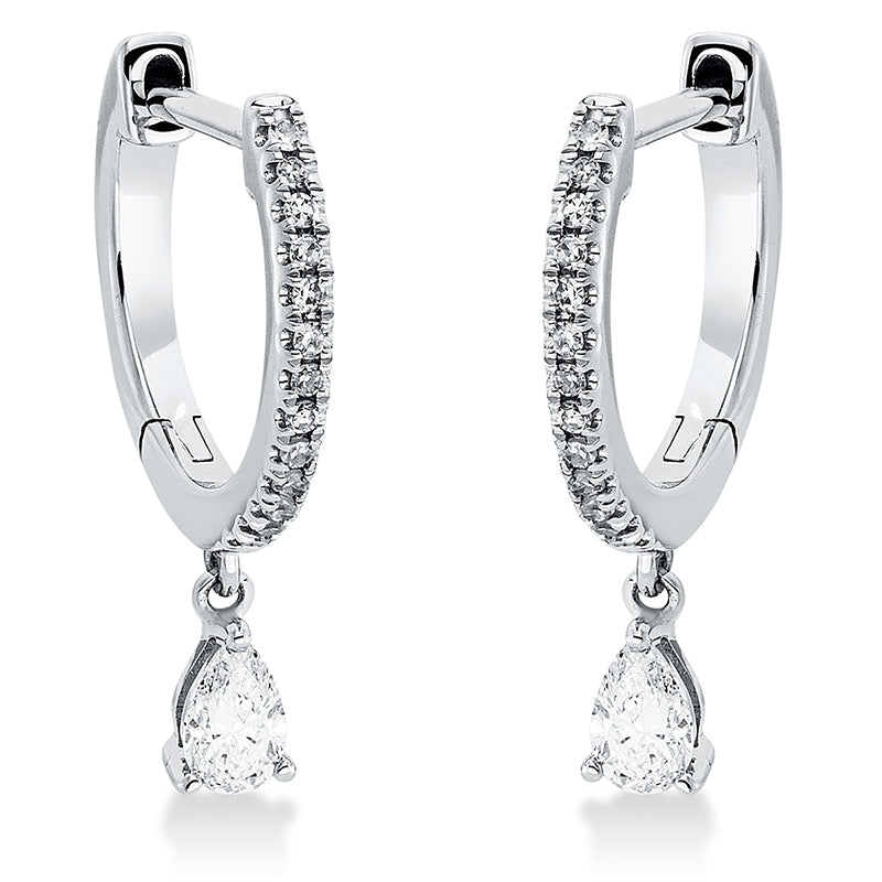 Ohrschmuck    aus 750/-18 Karat Weißgold mit 28 Diamanten 0
