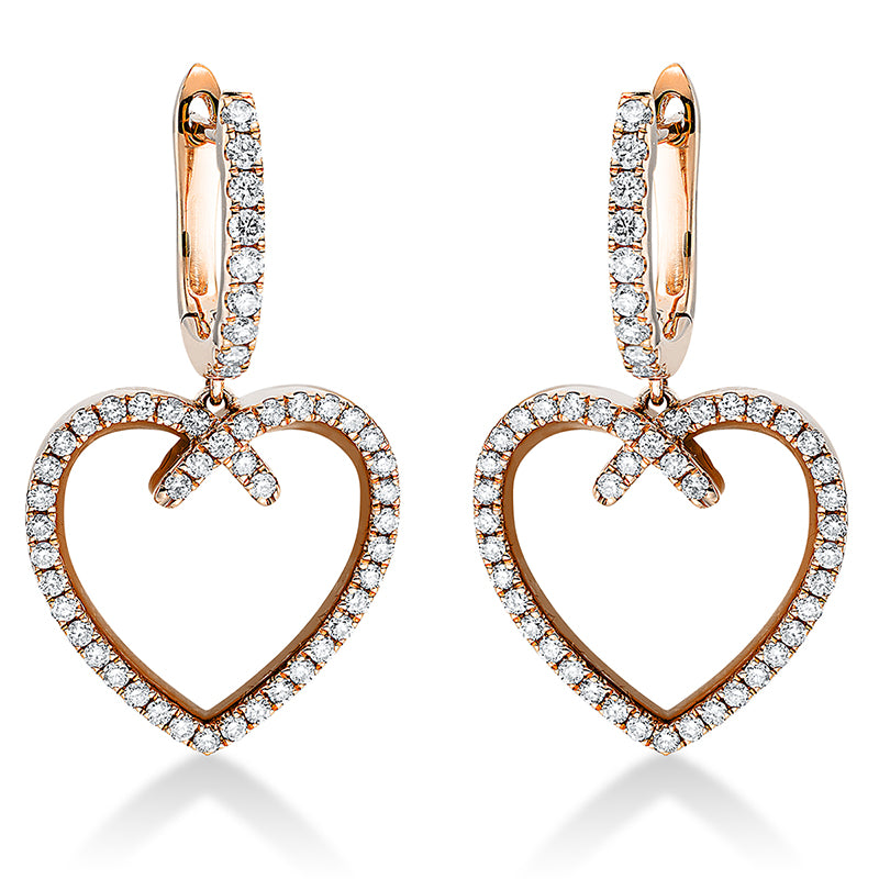 Ohrschmuck mit Perlmutt  aus 750/-18 Karat Rotgold mit 102 Diamanten 0