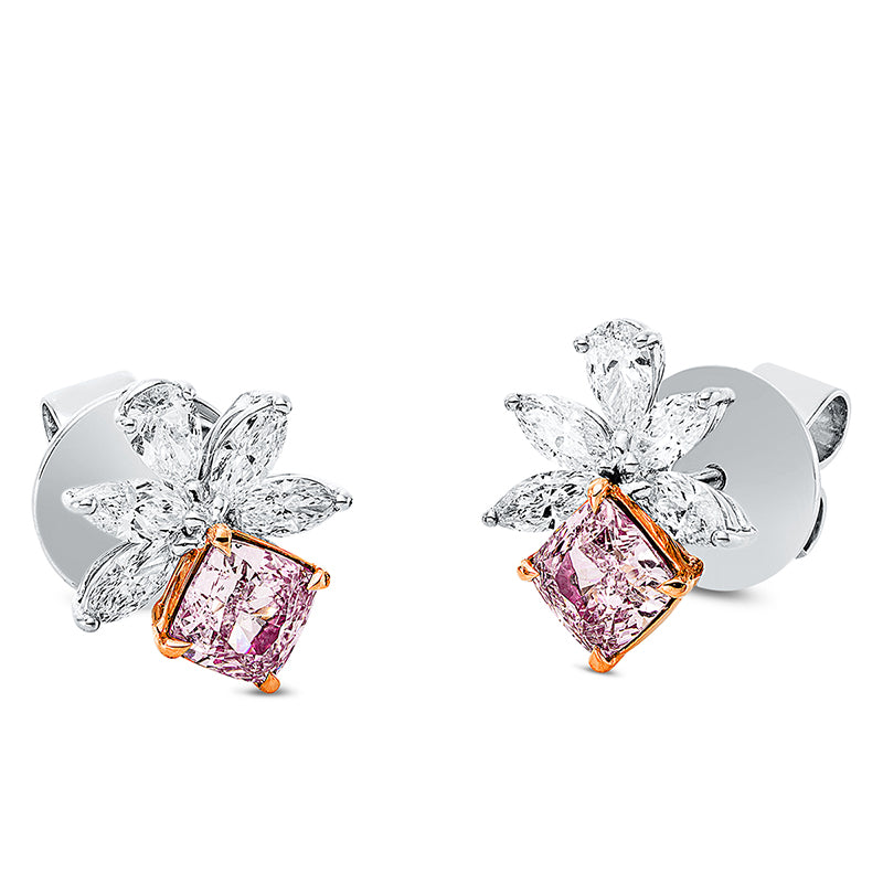 Ohrschmuck    aus 750/-18 Karat Weißgold / Rotgold mit 12 Diamanten 1