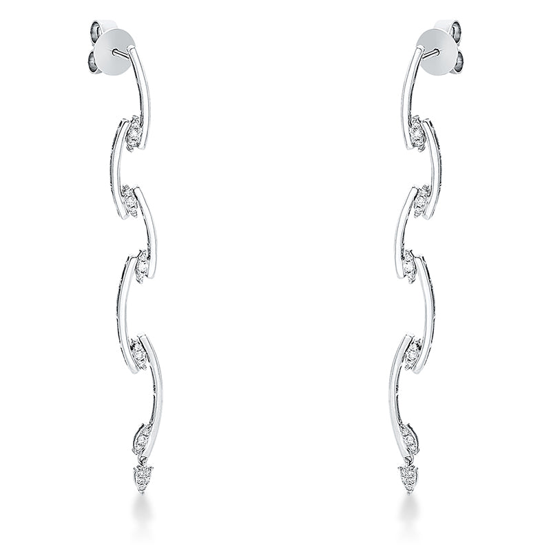 Ohrschmuck    aus 750/-18 Karat Weißgold mit 40 Diamanten 0