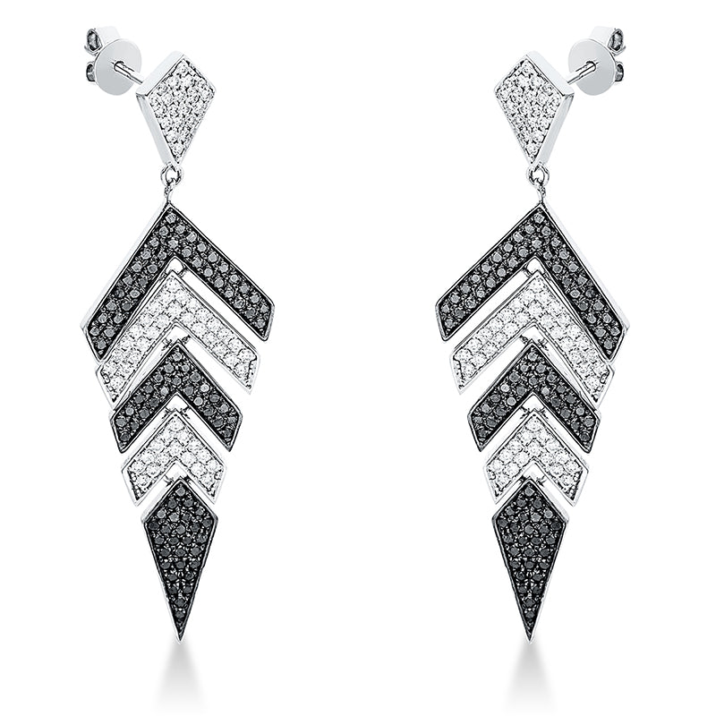 Ohrschmuck    aus 750/-18 Karat Weißgold mit 304 Diamanten 1