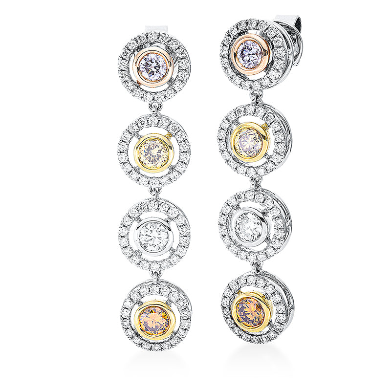 Ohrschmuck    aus 750/-18 Karat Weißgold / Gelbgold / Rotgold mit 150 Diamanten 2