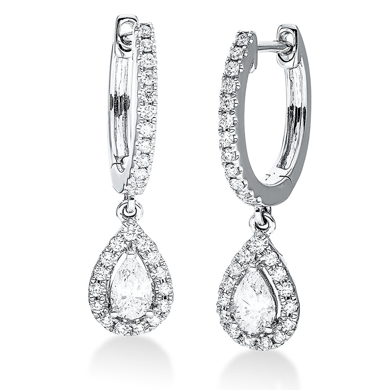 Ohrschmuck    aus 750/-18 Karat Weißgold mit 56 Diamanten 0