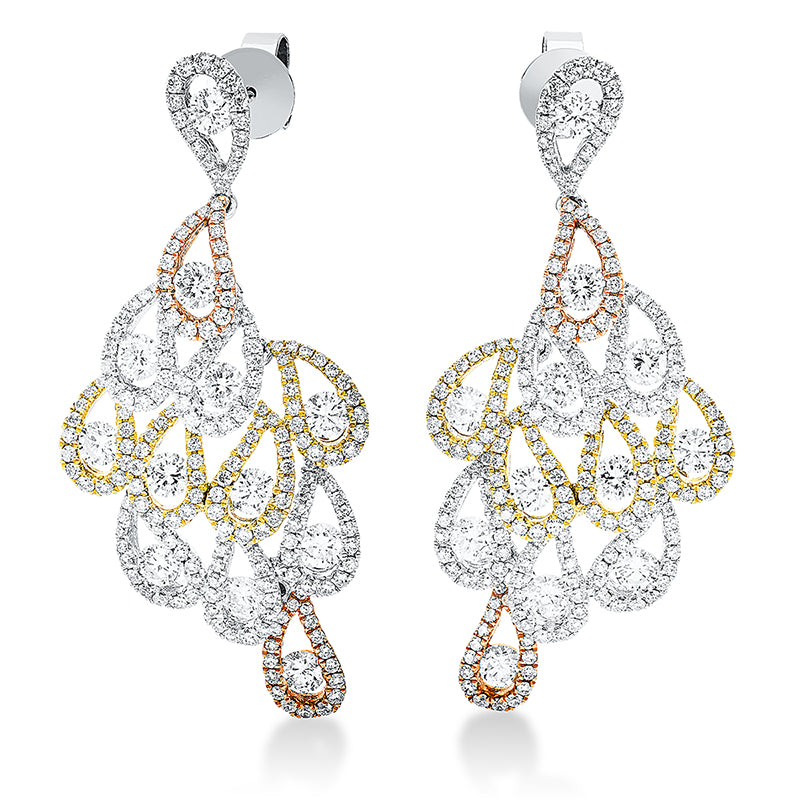 Ohrschmuck    aus 750/-18 Karat Weißgold / Gelbgold / Rotgold mit 456 Diamanten 3