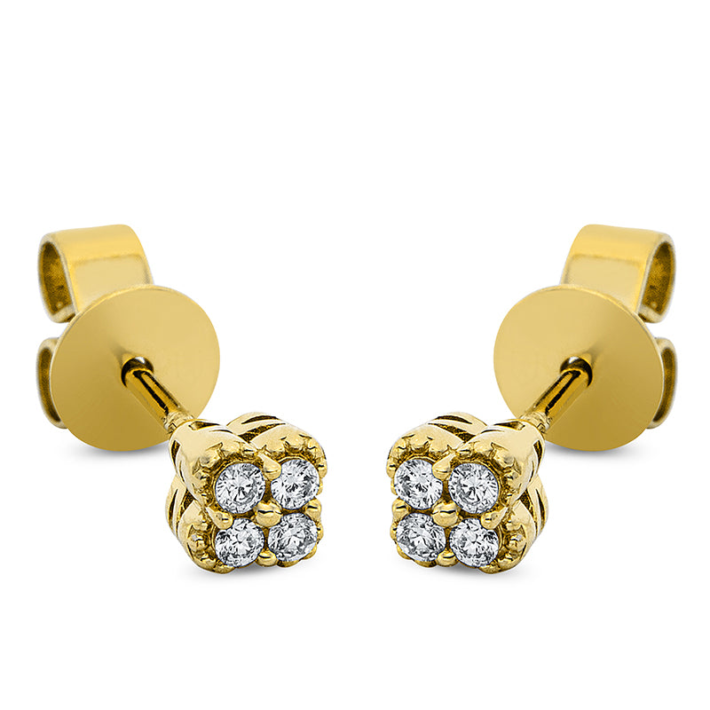 Ohrstecker    aus 750/-18 Karat Gelbgold mit 8 Diamanten 0