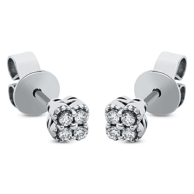 Ohrstecker    aus 750/-18 Karat Weißgold mit 8 Diamanten 0