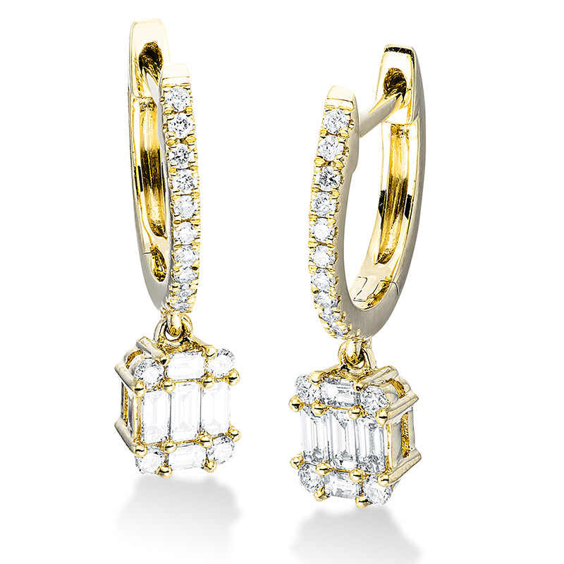 Ohrschmuck    aus 750/-18 Karat Gelbgold mit 40 Diamanten 0