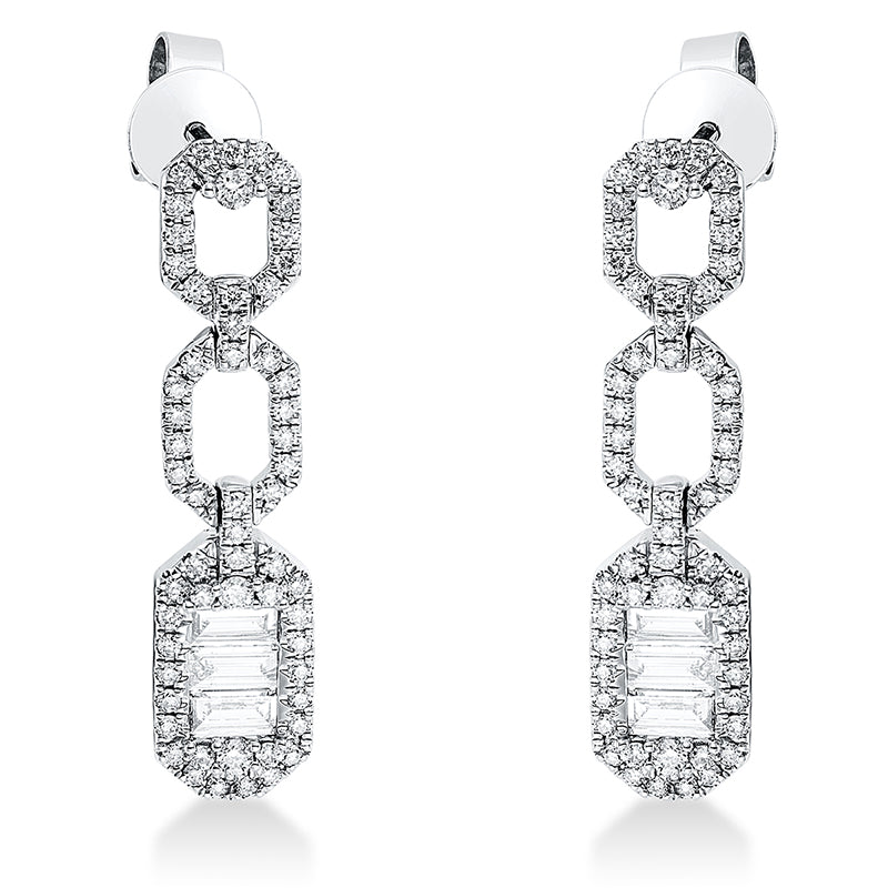 Ohrschmuck    aus 750/-18 Karat Weißgold mit 122 Diamanten 0