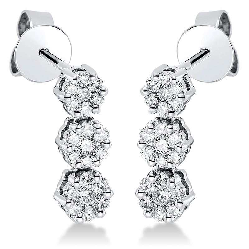 Ohrschmuck    aus 750/-18 Karat Weißgold mit 42 Diamanten 0