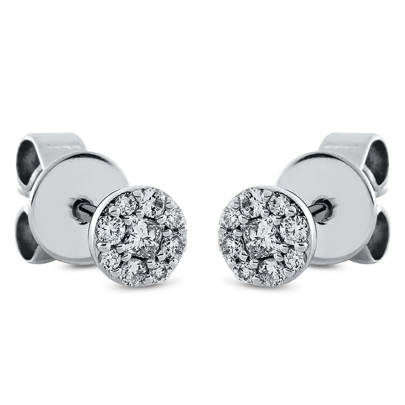 Ohrstecker    aus 750/-18 Karat Weißgold mit 18 Diamanten 0