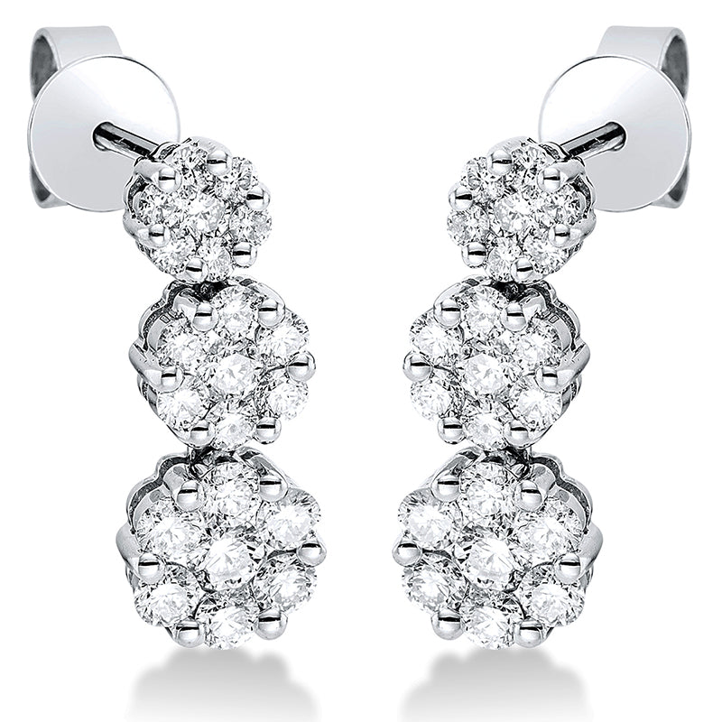 Ohrschmuck    aus 750/-18 Karat Weißgold mit 42 Diamanten 1