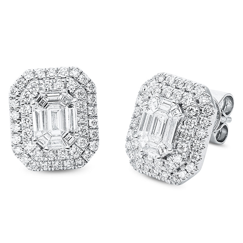 Ohrstecker    aus 750/-18 Karat Weißgold mit 106 Diamanten 1