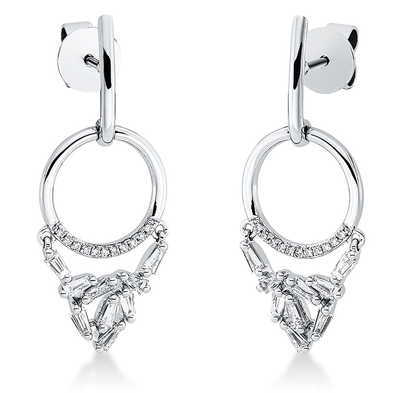 Ohrschmuck    aus 750/-18 Karat Weißgold mit 40 Diamanten 0