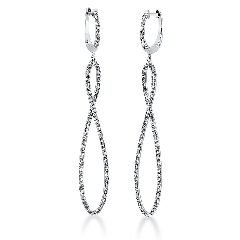 Ohrschmuck    aus 750/-18 Karat Weißgold mit 178 Diamanten 0
