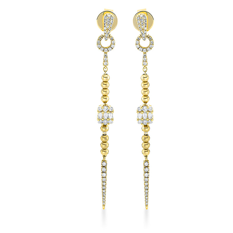 Ohrschmuck    aus 750/-18 Karat Gelbgold mit 96 Diamanten 0