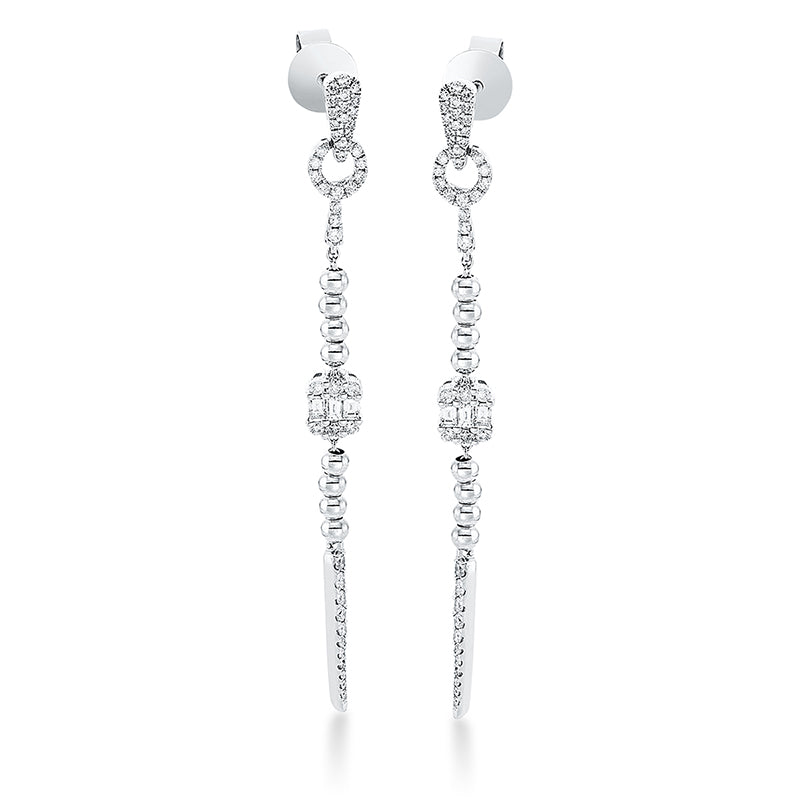 Ohrschmuck    aus 750/-18 Karat Weißgold mit 96 Diamanten 0