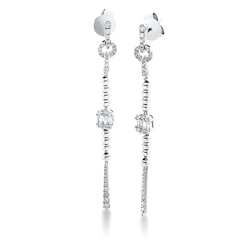 Ohrschmuck    aus 750/-18 Karat Weißgold mit 70 Diamanten 0