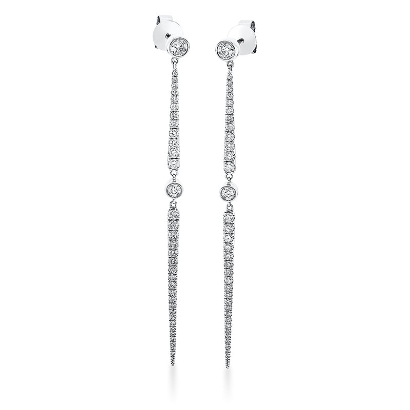 Ohrschmuck    aus 750/-18 Karat Weißgold mit 70 Diamanten 1