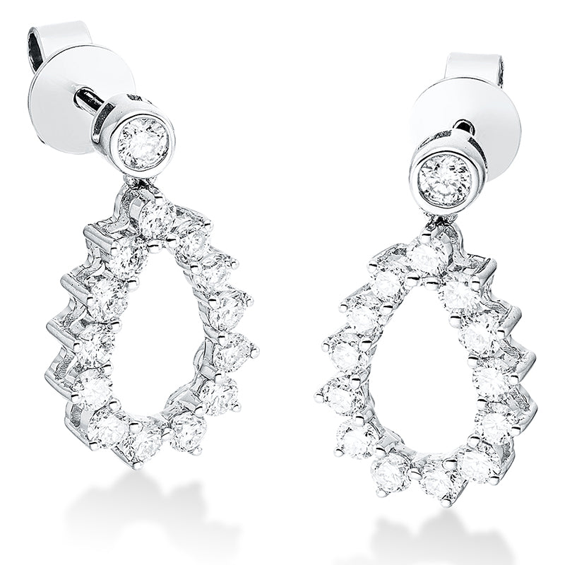 Ohrschmuck    aus 750/-18 Karat Weißgold mit 28 Diamanten 0