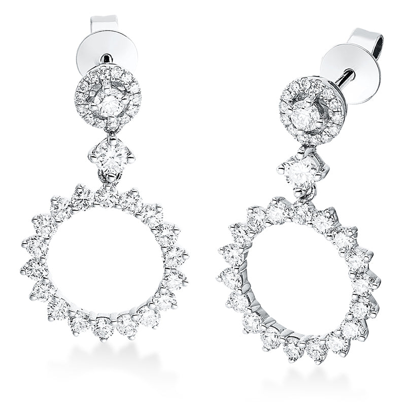 Ohrschmuck    aus 750/-18 Karat Weißgold mit 68 Diamanten 1