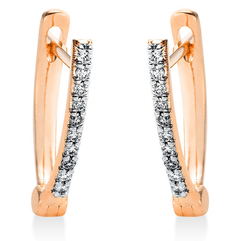 Ohrschmuck    aus 750/-18 Karat Rotgold mit 20 Diamanten 0
