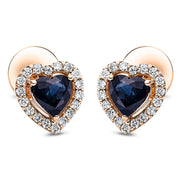 Ohrstecker mit Saphir  aus 750/-18 Karat Rotgold mit 36 Diamanten 0