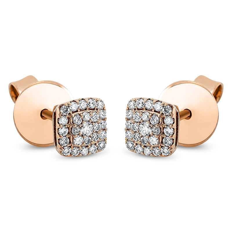 Ohrstecker    aus 750/-18 Karat Rotgold mit 50 Diamanten 0