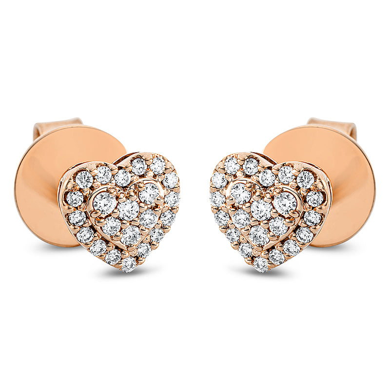 Ohrstecker    aus 750/-18 Karat Rotgold mit 44 Diamanten 0