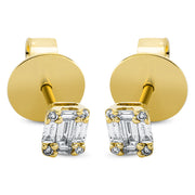 Ohrstecker    aus 750/-18 Karat Gelbgold mit 18 Diamanten 0